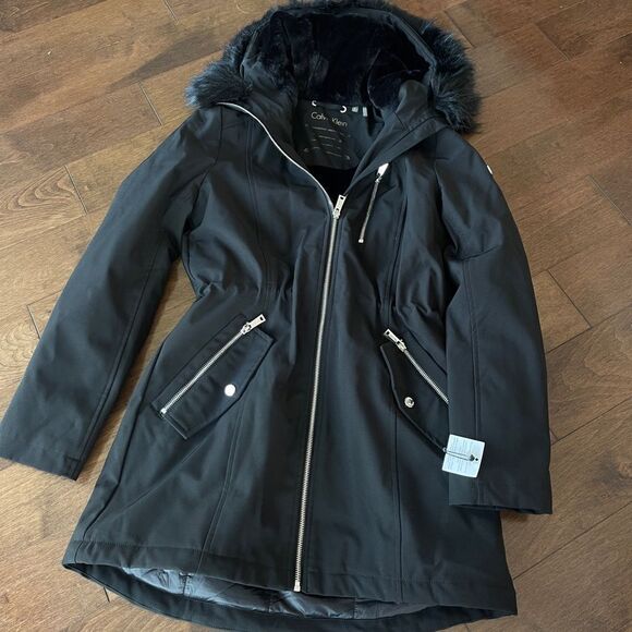 Calvin Klein Faux-Fur-Lined Parka NEW - Picture 2 of 5